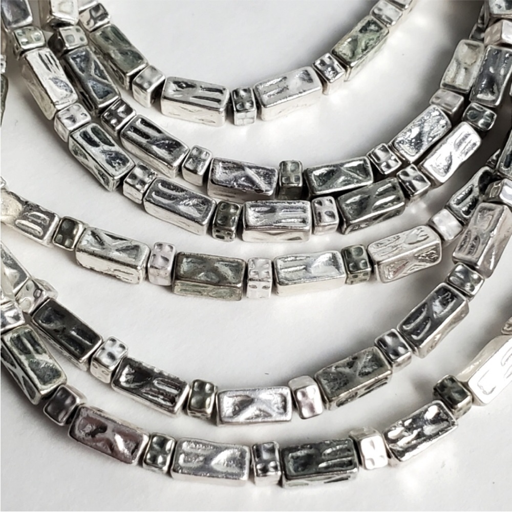 Chico's Cercelo Silver Toned 6 Strand Necklace 10” Shortest - Picture 8 of 8